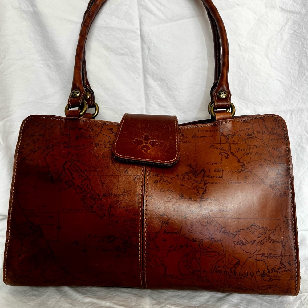 Patricia Nash Brown Leather Printed Shoulder Bag